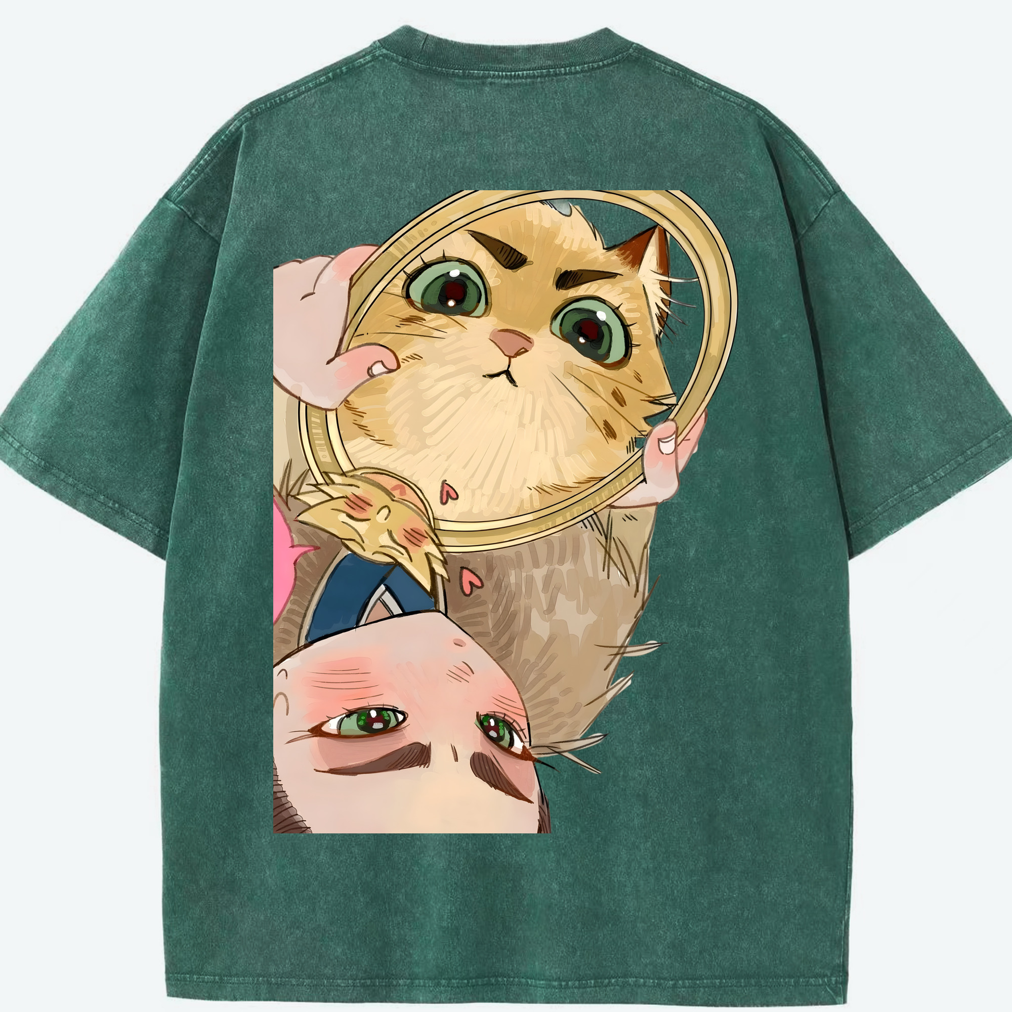 （画像用） Ne Zha 2 ナタ 魔童の大暴れ 綿100% ヴィンテージ風 半袖Tシャツ（背面プリント）